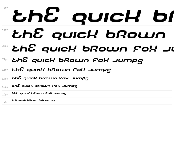 Tech Font Wide Italic Waterfall