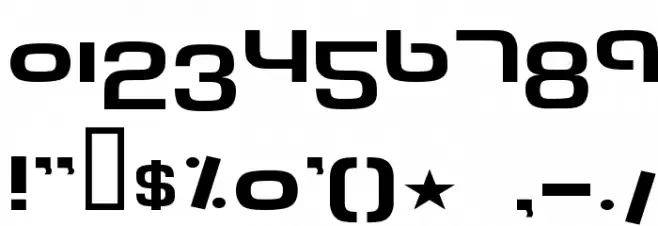 Tech Font Wide Font Alte caractere