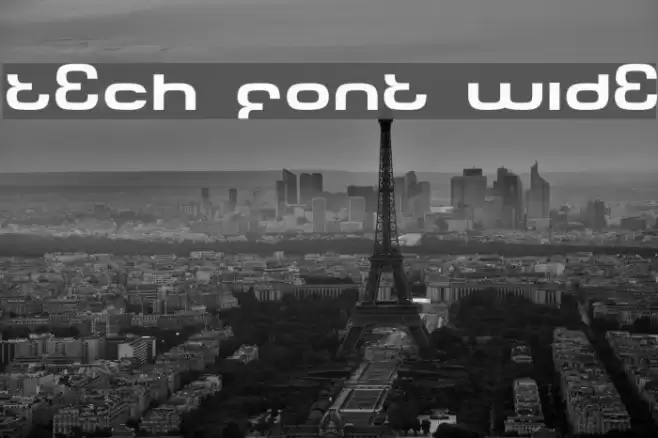 Tech Font Wide Font examples