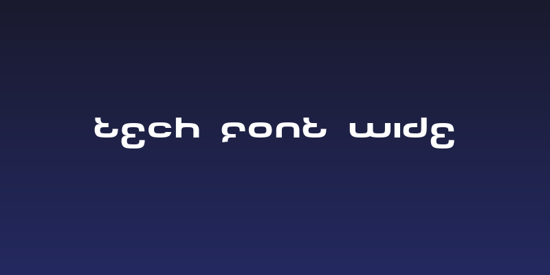 Tech Font Wide Social Header