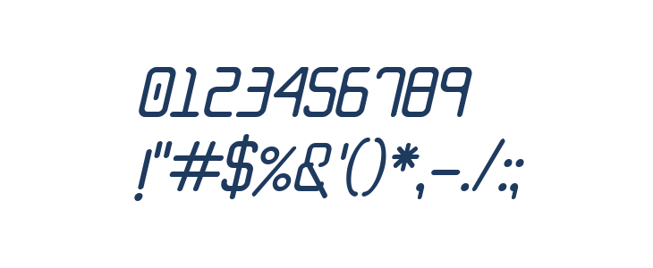 Techfont Italic Other Characters