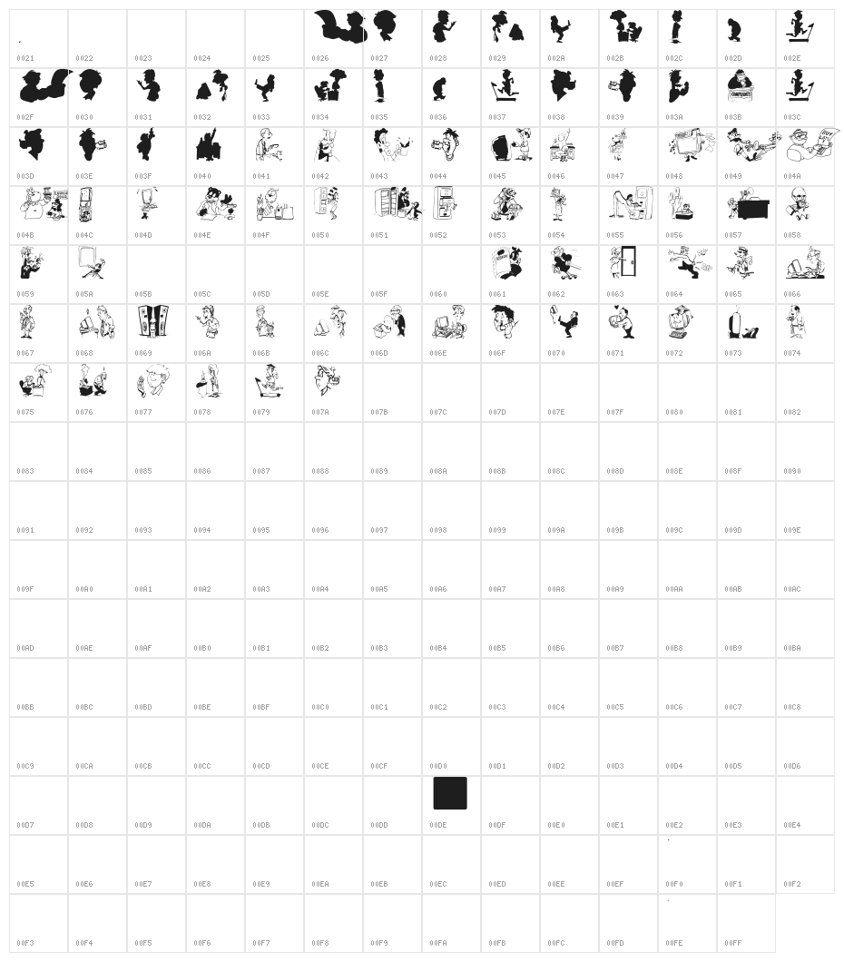 TechnicFreaks Character Map