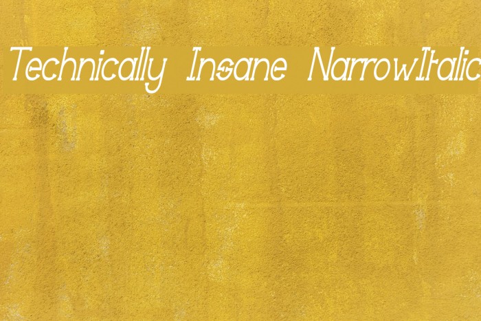 Technically Insane NarrowItalic Fonte examples