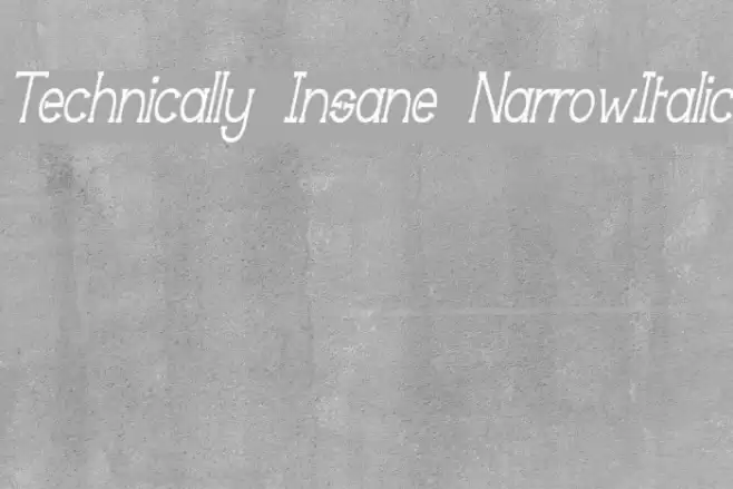 Technically Insane NarrowItalic Fonte examples