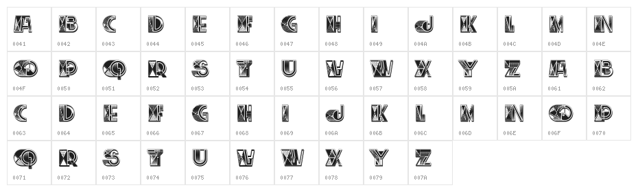 Technician Regular Character Map