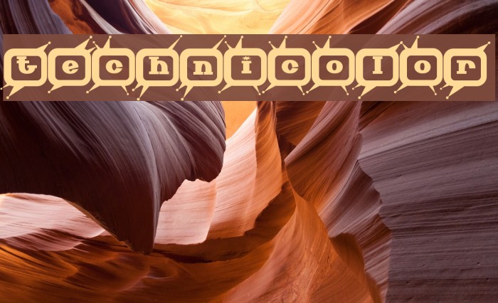 Technicolor Font examples