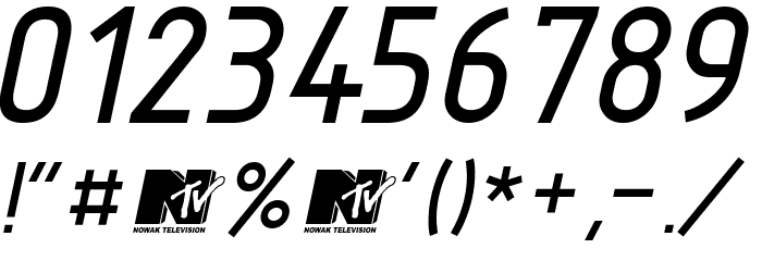 TechnicznaPomoc Italic Font OTHER CHARS