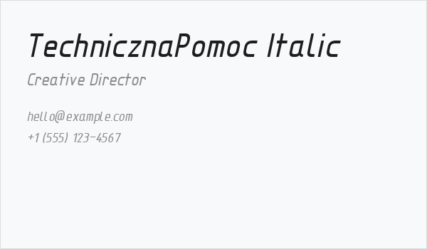 TechnicznaPomoc Italic Business Card
