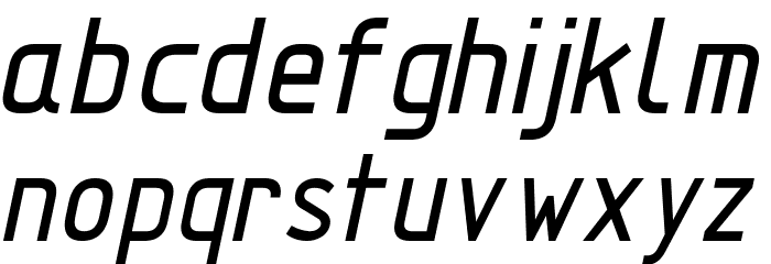 TechnicznaPomoc Italic Font LOWERCASE