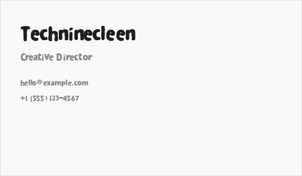 Techninecleen Business Card
