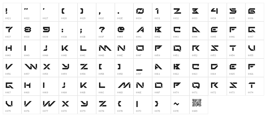 Techno Hideo Character Map