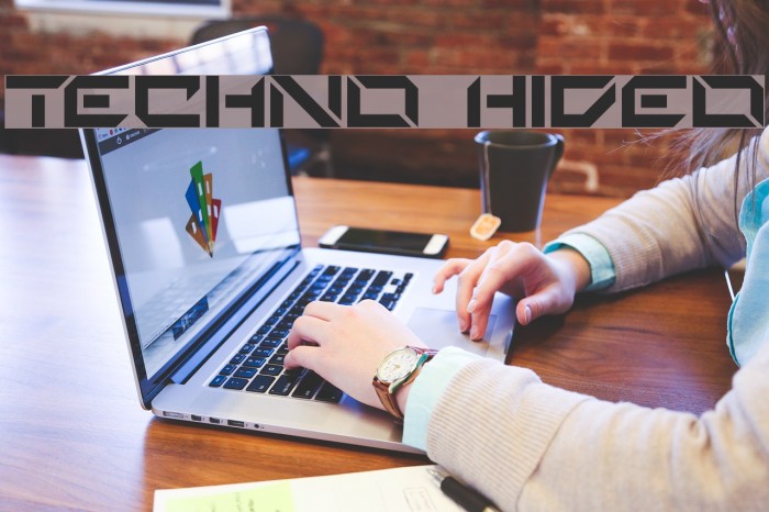 Techno Hideo Font examples