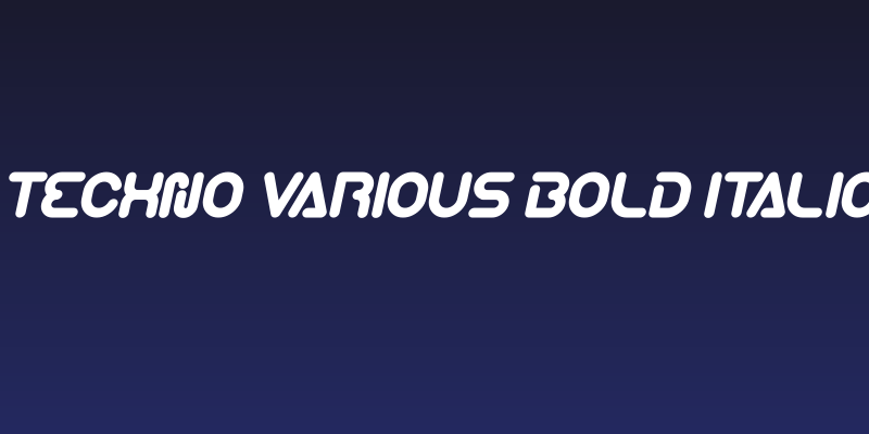 Techno Various Bold Italic Social Header