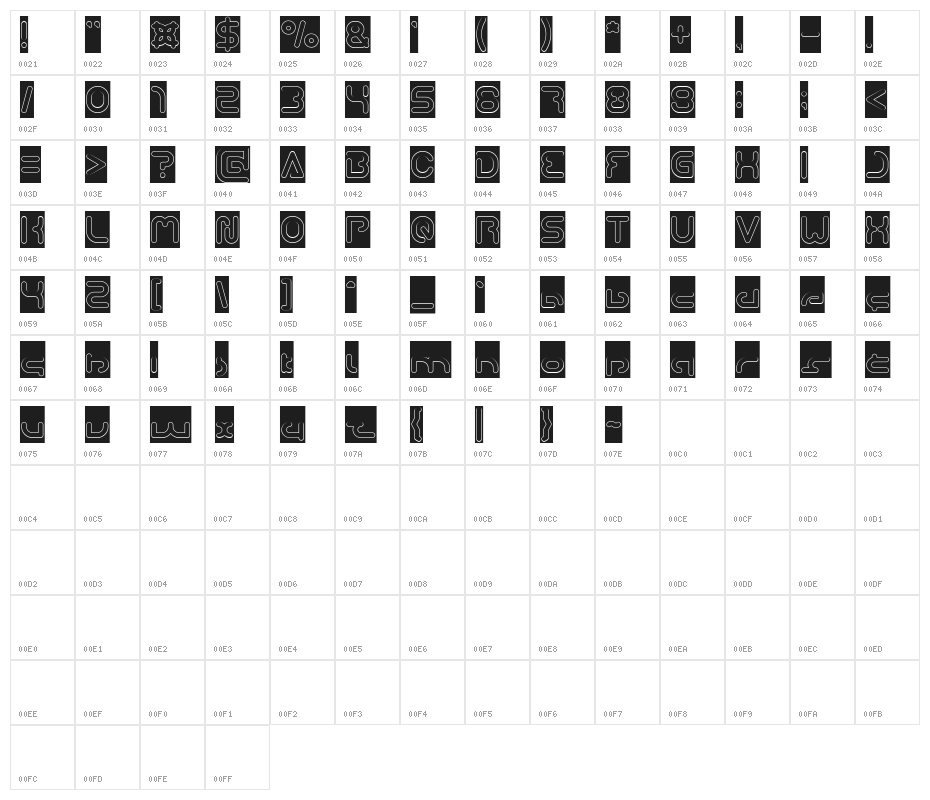 Techno Various-Hollow-Inverse Character Map
