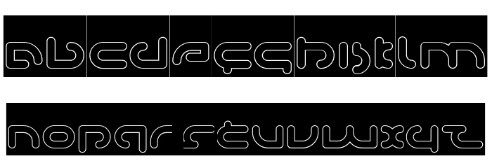 Techno Various-Hollow-Inverse Font LOWERCASE