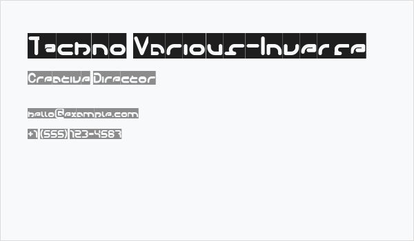 Techno Various-Inverse Business Card