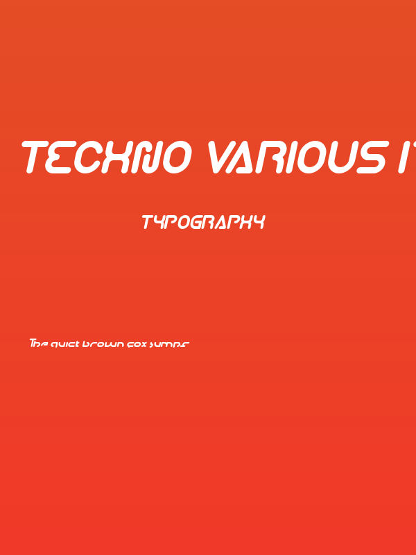Techno Various Italic Poster