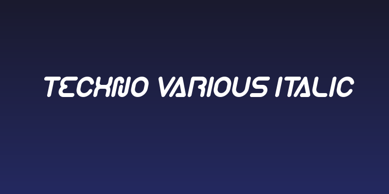 Techno Various Italic Social Header