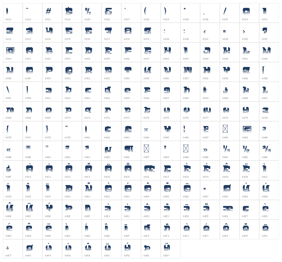 Techno Wave Six Character Map