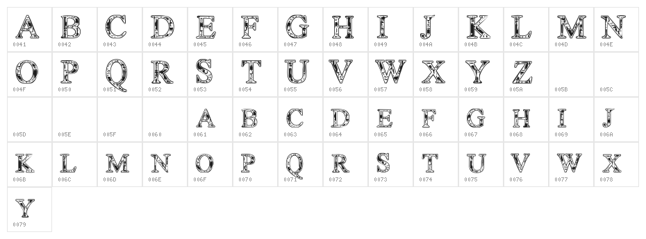 TechnoClastic Character Map