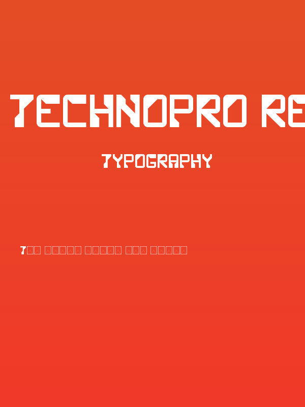TechnoPro Regular Poster