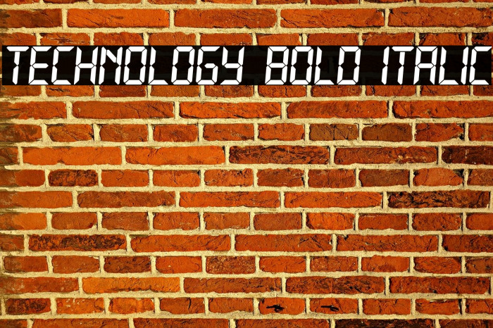 Technology Bold Italic Font examples