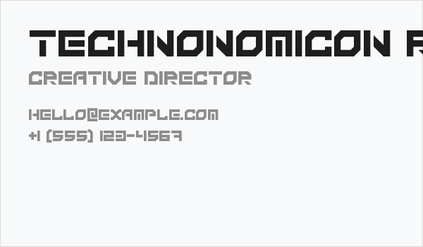 Technonomicon Regular Business Card