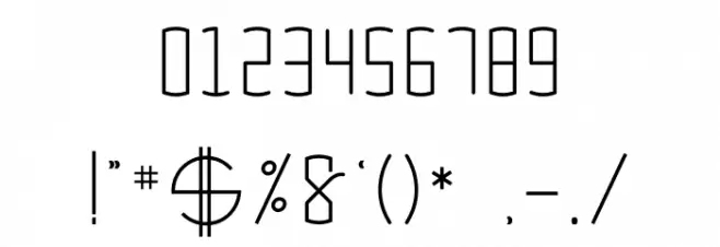 Technosia Font OTHER CHARS