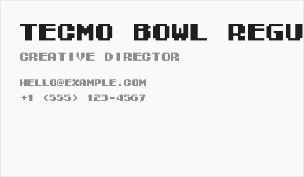 Tecmo Bowl Regular Business Card