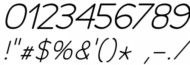 Tecnico Fino Inclinado Font OTHER CHARS