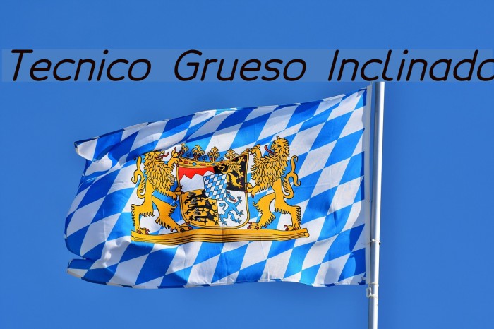Tecnico Grueso Inclinado Font examples