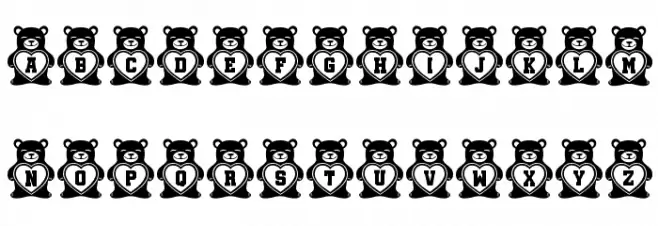 Teddy Bears Regular फ़ॉन्ट अपरकेस