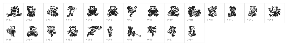 TeddyBears2 Character Map