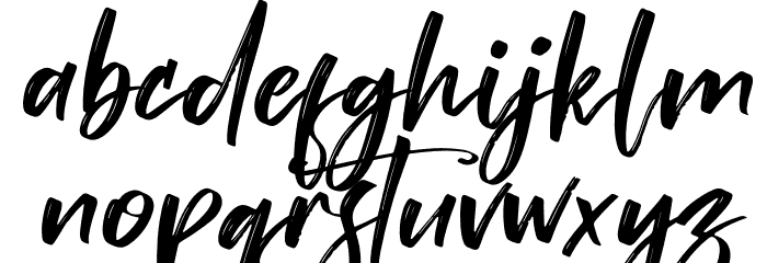 Tedy Brush Italic Font LOWERCASE