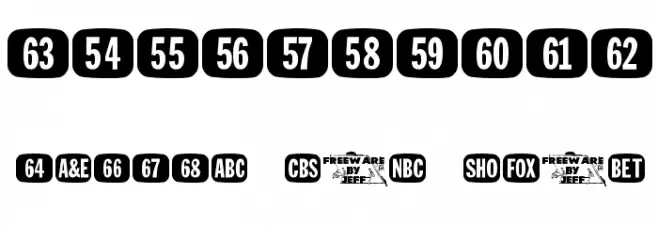 Tee Vee Set JL Font OTHER CHARS