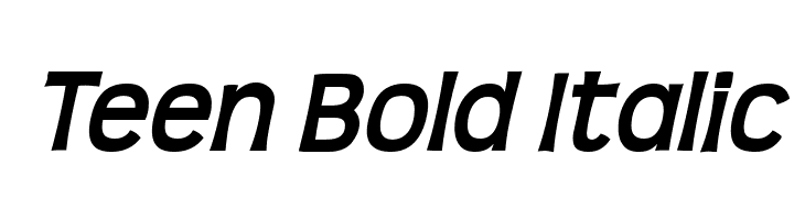 Teen Bold Italic Polices