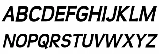 Teen Bold Italic Caratteri MAIUSCOLE