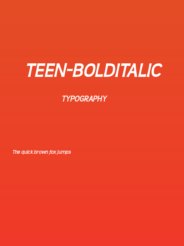 Teen-BoldItalic Poster