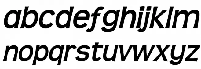 Teen-BoldItalic Font LOWERCASE