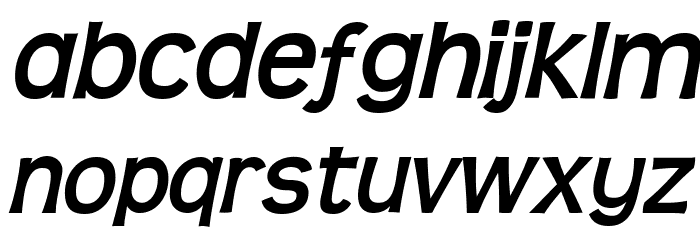 Teen-BoldItalic Font LOWERCASE