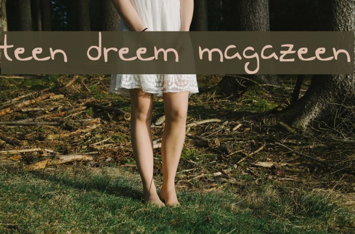 Teen Dreem Magazeen Font examples