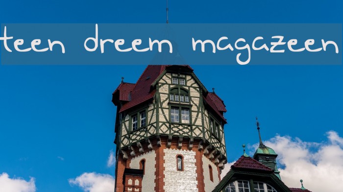 Teen Dreem Magazeen Font examples