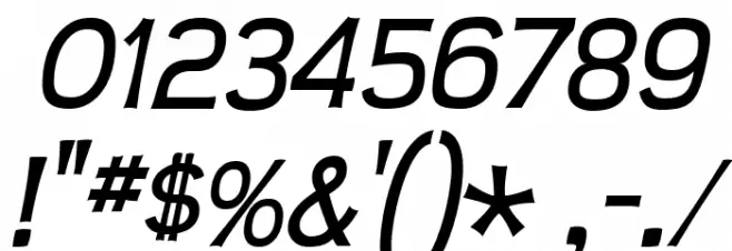 Teen-Italic Font OTHER CHARS