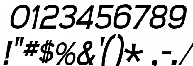 Teen-Italic Font OTHER CHARS
