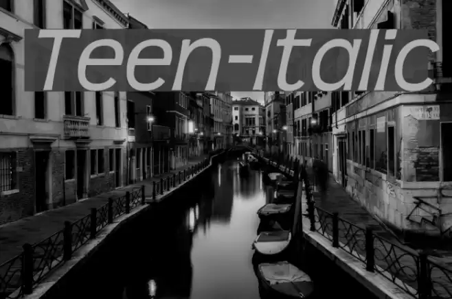 Teen-Italic Font examples