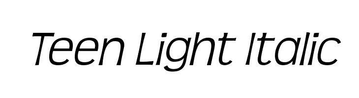 Teen Light Italic Font