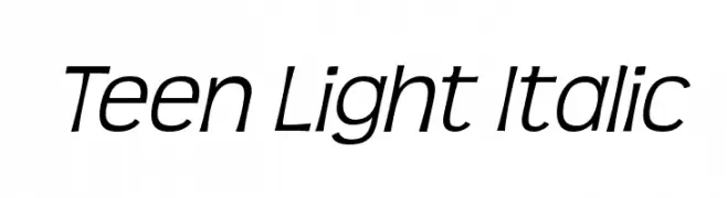 Teen Light Italic  フリーフォントのダウンロード