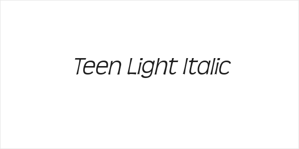 Teen Light Italic Logo