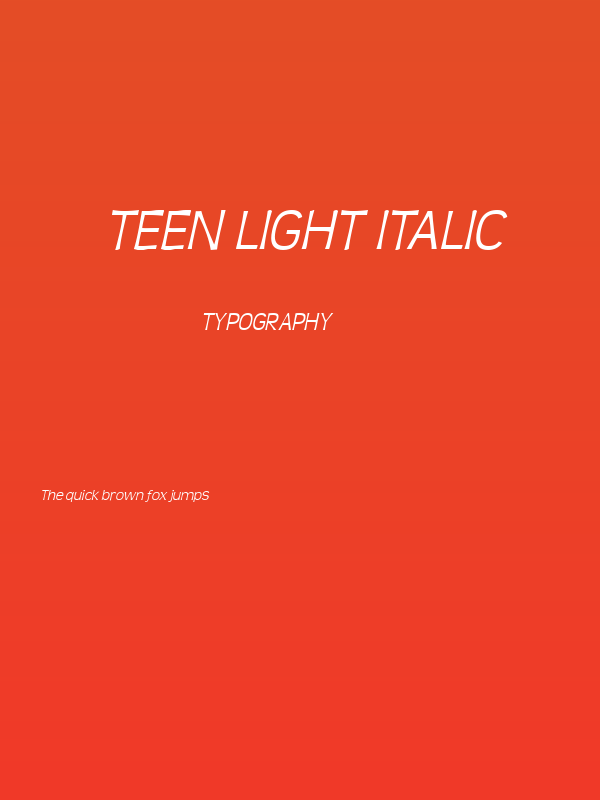 Teen Light Italic Poster