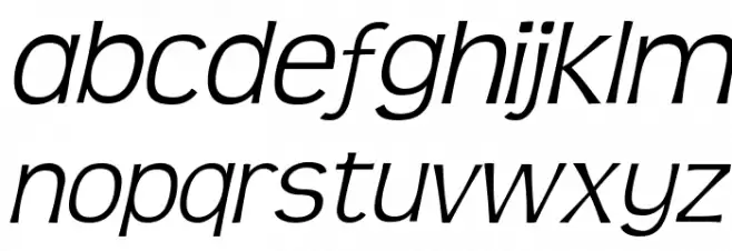 Teen Light Italic Schriftart Kleinbuchstaben